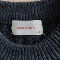 repipi armario 黒ケーブルニットXSの画像
