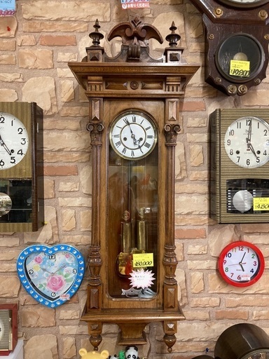 大正レトロ 小栗時計製造所 ゼンマイ式振り子時計 稼働中 IDEAL 木製