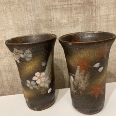 紅葉、桜のビアジョッキーの画像