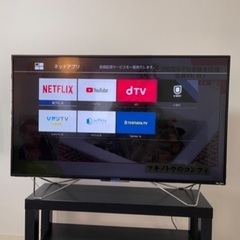 液晶テレビ　2018年製、テレビラック