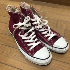 converse ハイカット　ワイン色