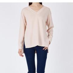 [5/6]60%off GU Vネックスリットチュニック 長袖　ピンク