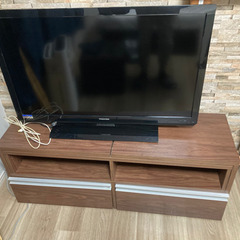 テレビ（TOSHIBA REGZA）+テレビ台