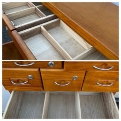 木製鍵付きリビングチェスト(全引き出し付き)の画像