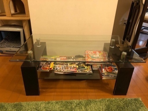 2段ガラステーブル　格安