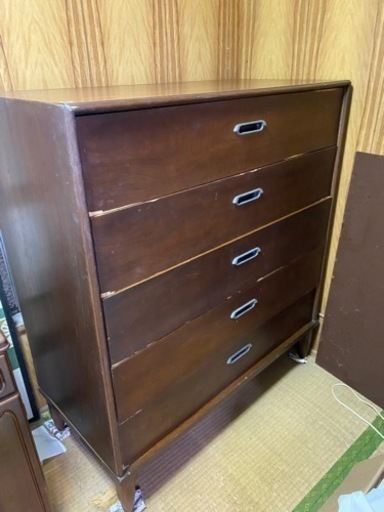 アメリカン中古家具　(オーク)5段引き出し　タンス