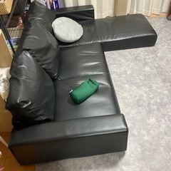 ローソファ 黒 3Pカウチの画像