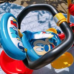 中古 アイデス ides ミッキーマウス 三輪車 かじとりトライク 安全カバー付き タイヤロック の画像
