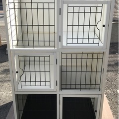 ▼△廃盤！ナチュラルワン▼△猫用 三段ウッドケージ ホワイト 犬 ペット AK271