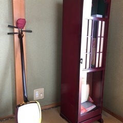三味線２挺と三味線ケースの画像