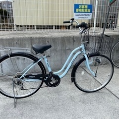 丸石 6段変速 26インチ ソーダブルー 通勤 通学 学生 中古自転車