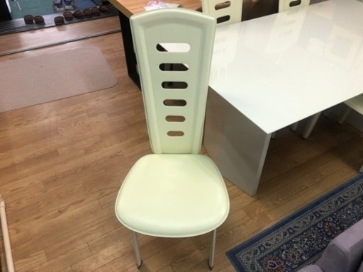 【リサイクルサービス八光　田上店　配達・設置OK】大塚家具　エナメルホワイト　4人掛けダイニングセット