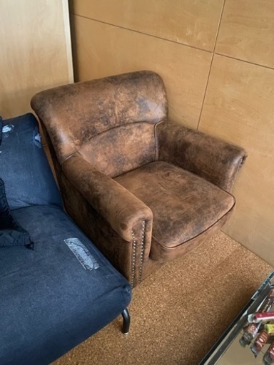 1人がけ ソファ ビンテージ 風