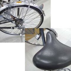 自転車 27インチ ブラック absto ノーパンク自転車 6段変速 シティ