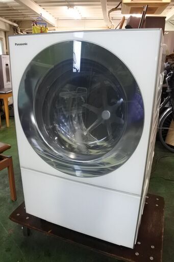 Panasonic 17年製 NA-VG1200R 10kg ドラム式洗濯機 右開き キューブル 液体洗剤・柔軟剤 自動投入 スマホで洗濯 温水泡洗浄W