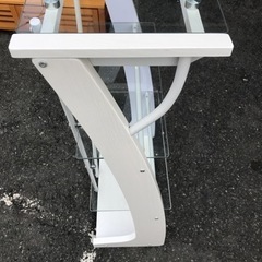 9月21日まで！◆ガラスラック◆シェルフ 3段 ホワイト▽AK791の画像