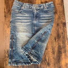 デニムタイトスカート500円の画像