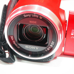 【苫小牧バナナ】SONY/ソニー HDR-CX680 デジタルHD ビデオカメラ ハンディカム レッド 高画質モデル 空間高額手ブレ補正 動作品の画像