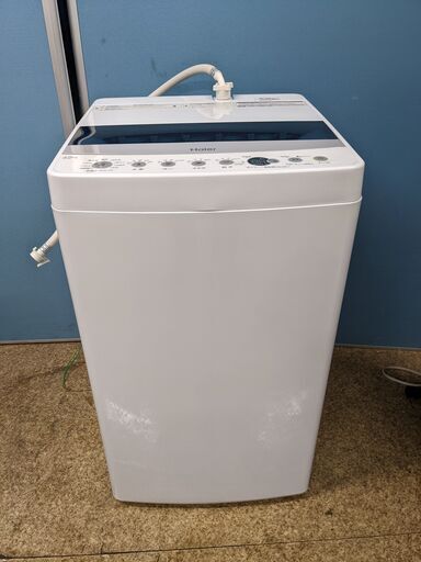 ハイアール 全自動洗濯機 4.5kg JW-C45D 2019年製 10分洗濯 しわケア脱水 ステンレス槽 ホワイト
