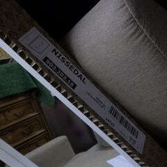 ほぼ未使用　IKEA/イケア　NISSEDAL ニッセダール 65×65cm　白/ホワイト　壁掛け　鏡　ウォールミラーの画像