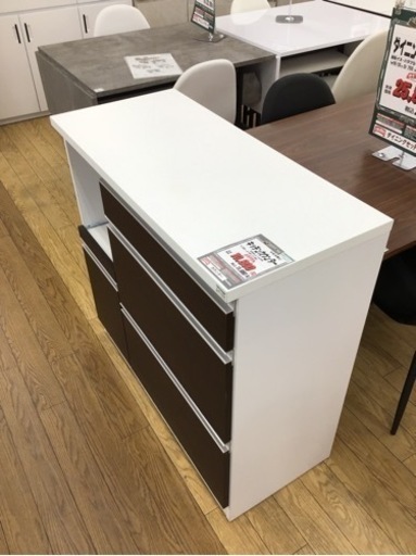 KO-25【ご来店頂ける方限定】キッチンカウンター　白×ブラウン