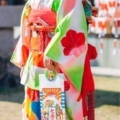 コスプレに！七五三用品　7歳女の子用着物　110センチ　草履20センチ