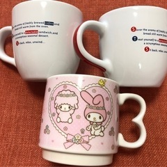キティーちゃん、マイメロ　マグカップ　3個組