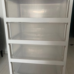 アイリス ウッドトップチェスト　4段　収納ケースの画像
