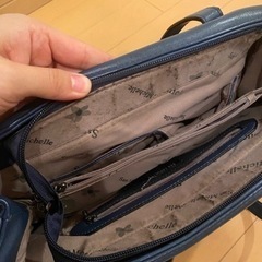ニュージーランド製 2Wayバッグ　San Michelle ブルー　紺の画像