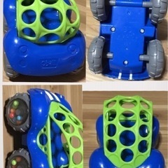 オーボール ラトル＆ロール グリーン×ブルー 車 ベビー おもちゃ の画像