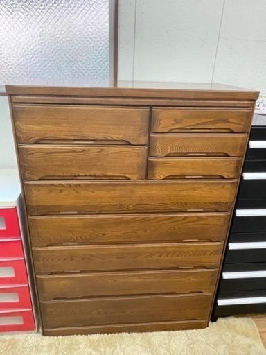 【リサイクルサービス八光　田上店　配達・設置OK】ブラウン　8段チェスト リサイクルサービス八光 田上店 配達・設置OK】ブラウン 8段チェスト