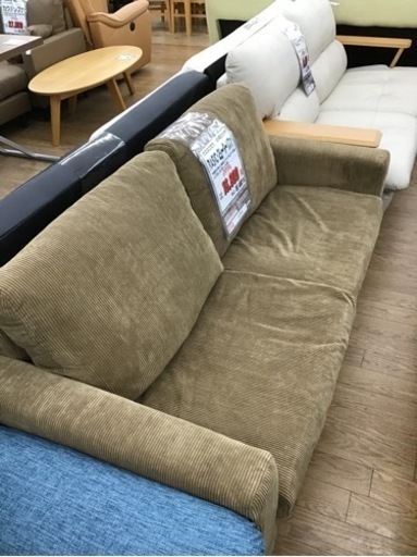 KO-29【ご来店頂ける方限定】市場株式会社　RASIC 2シーターソファ　ブラウン系