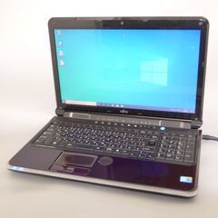 大容量HDD-750GB あずき色 紫 ノートパソコン 15型 富士通 AH700/5B 中古良品 Core i5 4GB Blu-ray 無線 webカメラ Windows10 Office
