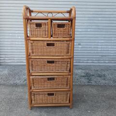【お値下げ3500→3000円】藤　ラタン　ランドリー収納　リビ...