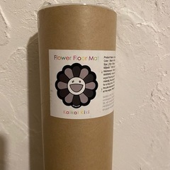 村上隆 Flower Floor Mat /Black × White フロアマット kaikaikiki お花 インテリア 白黒 ラグ 玄関マットの画像