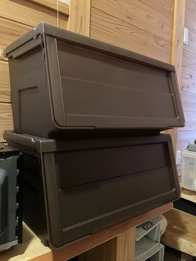 値下げしました◆収納ボックス2個セット◆人気のフラップ扉収納ボックス・おしゃれ収納・衣装ケース◆定価2980円の品◆臼杵市内直接引き取り希望