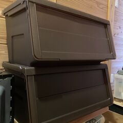 値下げしました◆収納ボックス2個セット◆人気のフラップ扉収納ボッ...