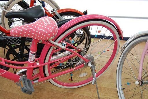 自転車 24インチ ピンク系 子供用自転車 Crystal Candy 切替なし クリスタルキャンディ かご付き 札幌市 清田区 平岡