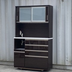 ニトリ キッチンボード（Nポスティア120KB BK）ブラック 食器棚コンセント ニトリ キッチンボード（Nポスティア120KB BK）ブラック 食器棚