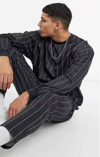 新品ストライプスウェット上下