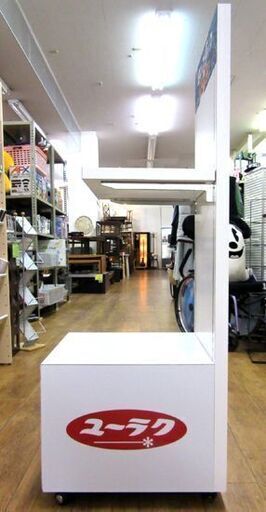 店舗什器 白いブラックサンダー 北海道物産展 キャスター付き 幅：約42cm ラック 棚 北海道Version 2段 札幌市 厚別区