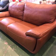 愛品館八千代店】3人掛 本革ソファ キャメルブラウン