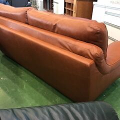 愛品館八千代店】3人掛 本革ソファ キャメルブラウン
