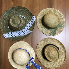ファミリーで麦わら帽子😊😊😊😊