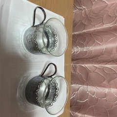 ガラス コップ 2セット コーヒー ティーカップ ステンレスの画像