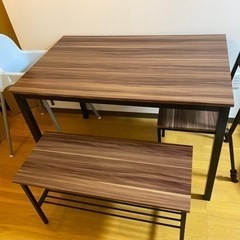 3月27日までのお取引で更にお値引き！ダイニングテーブル　ダイニングセット　ベンチとイスセットの画像