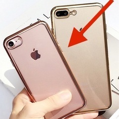 新品未使用　バンパー風背面クリアメタリックiPhoneケース　iPhoneXS Maxの画像