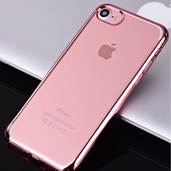 新品未使用　バンパー風背面クリアメタリックiPhoneケース　i...