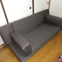 １８５×１００サイズのソファベッド　ダークブラン色　　の画像