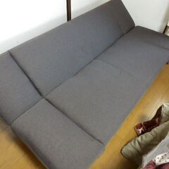 １８５×１００サイズのソファベッド　ダークブラン色　　の画像
